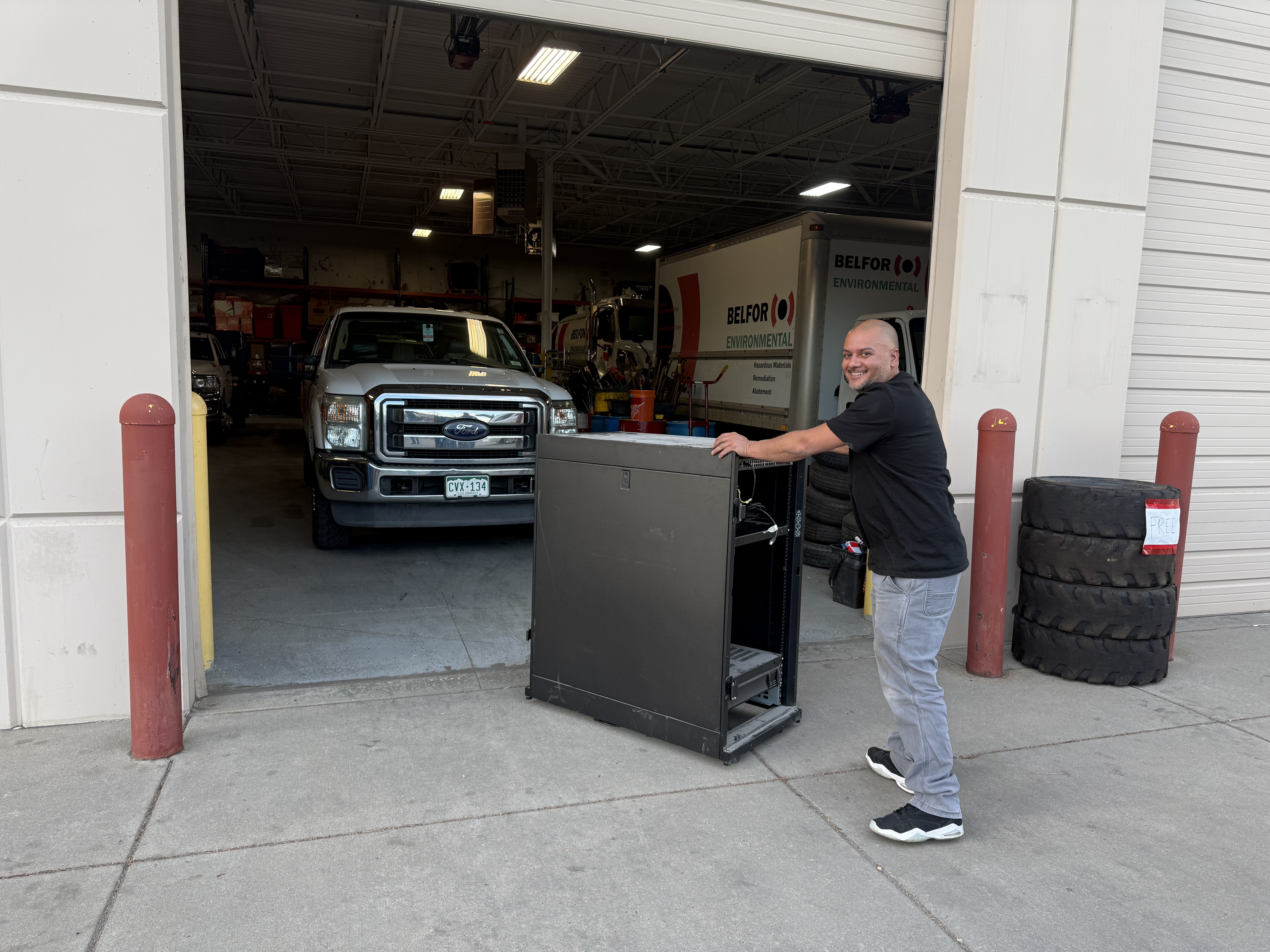 Delivering a server rack to a client site