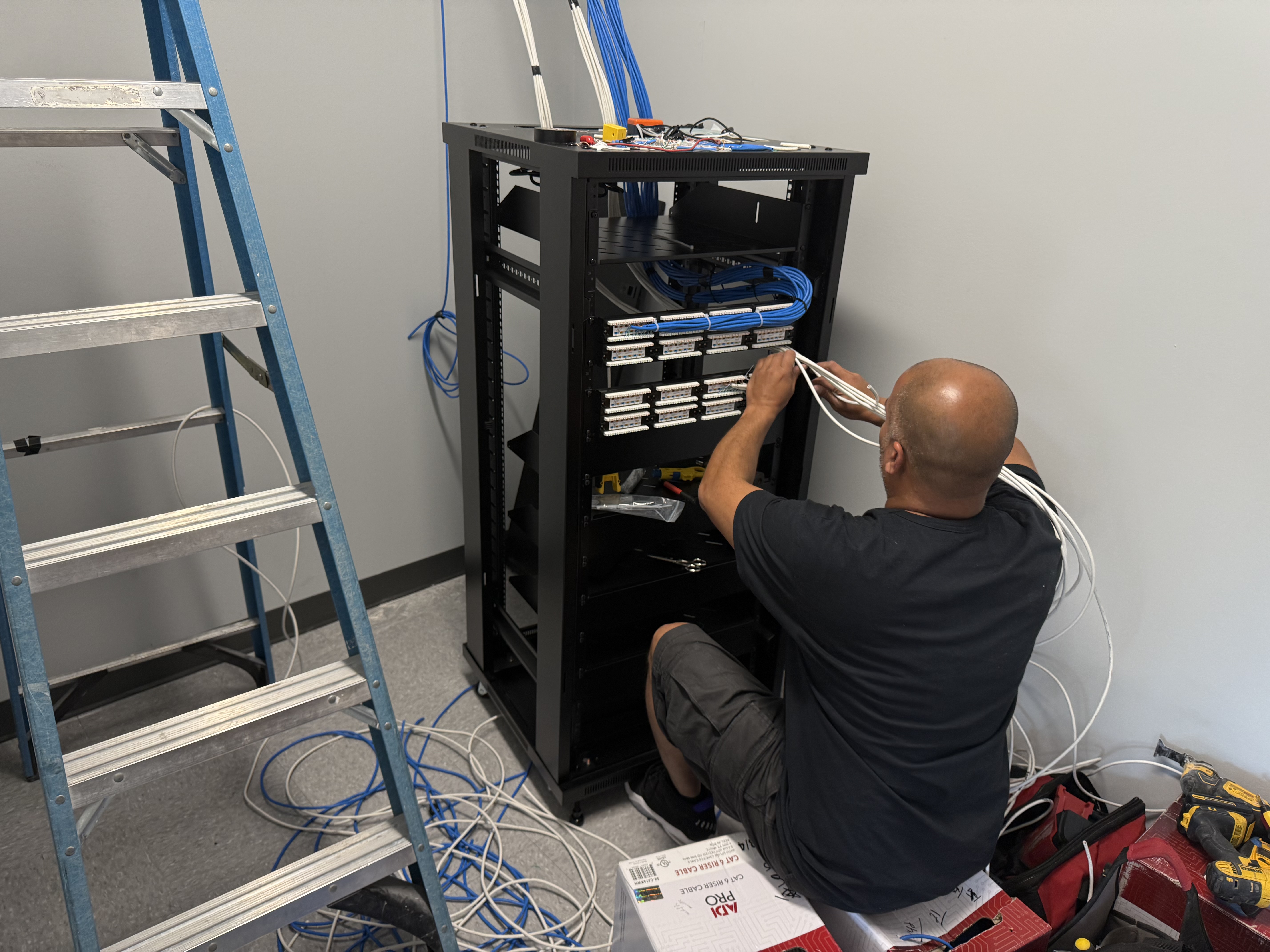 Patch-panel termination and rack build