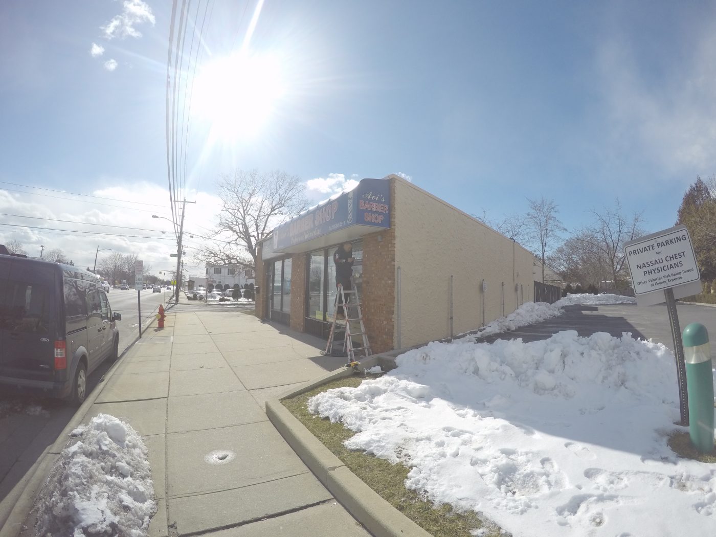 On-site service call at a client storefront